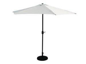 9ft Off-White Color Outdoor Patio Umbrella UV-Resistant with Centre Pole Stand Ideal for Garden, Beach & Cafe