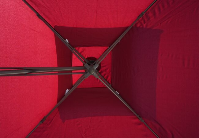 10ft Side Pole Square Shape Outdoor Umbrella With Marble Base (Red) - Image 7