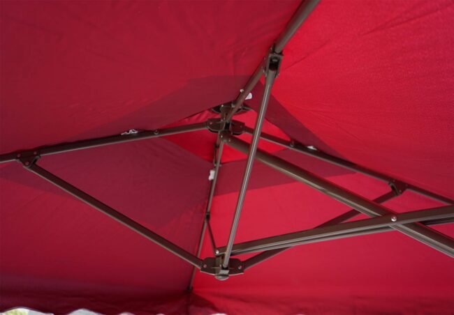 10ft Side Pole Square Shape Outdoor Umbrella With Marble Base (Red) - Image 4