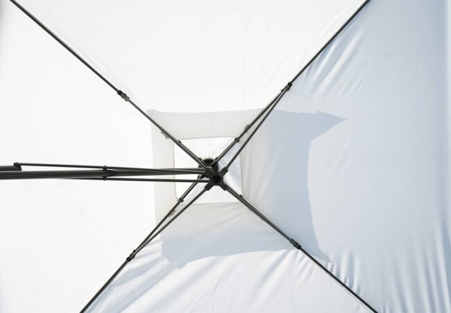 10ft Side Pole Square Shape Outdoor Umbrella With Marble Base (Off-White) - Image 7
