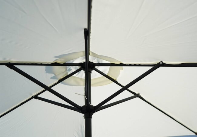 9ft Off-White Color Outdoor Patio Umbrella UV-Resistant with Centre Pole Stand Ideal for Garden, Beach & Cafe - Image 5