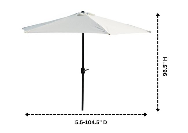 9ft Off-White Color Outdoor Patio Umbrella UV-Resistant with Centre Pole Stand Ideal for Garden, Beach & Cafe - Image 3