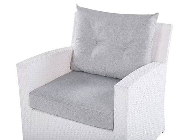 DEVOKO Outdoor Grey Sofa Set: White/Light Grey Patio Furniture - Image 3
