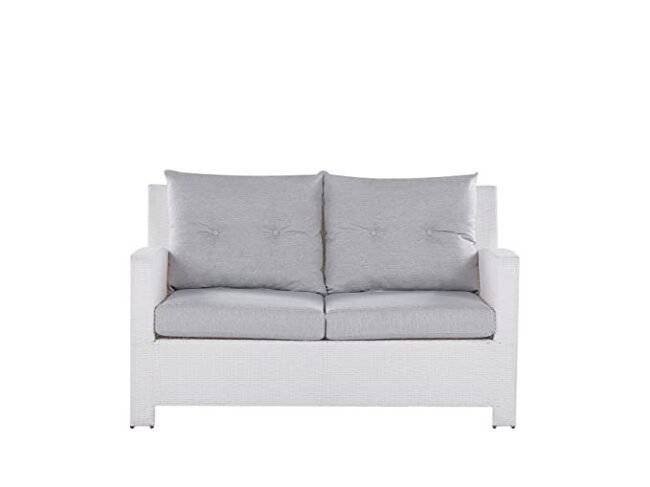 DEVOKO Outdoor Grey Sofa Set: White/Light Grey Patio Furniture - Image 6