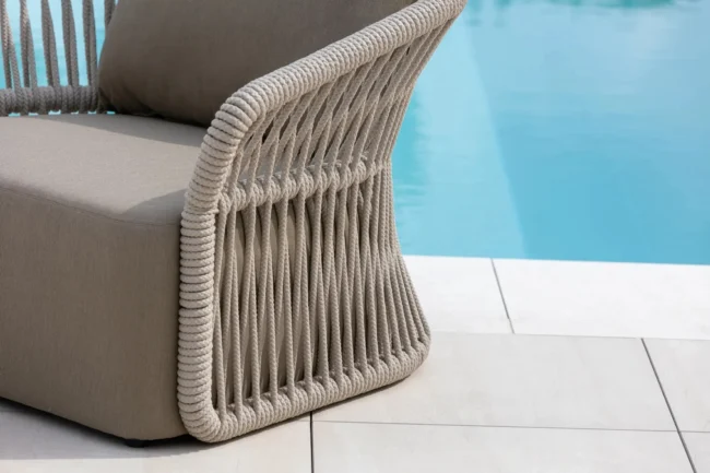 4-Piece Outdoor Braid & Rope Sofa Set (Beige & Dark Cream) - Image 4