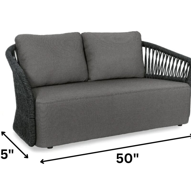4-Piece Outdoor Braid & Rope Sofa Set (Grey) - Image 2