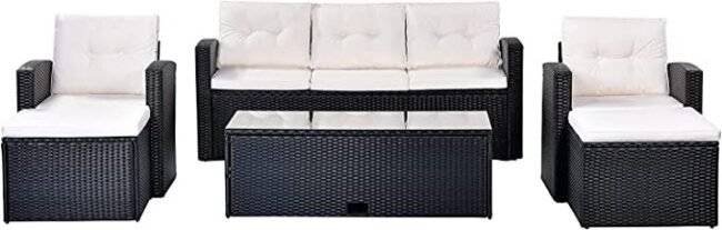 6-Piece All Weather Wicker Patio Furniture Set - Image 3