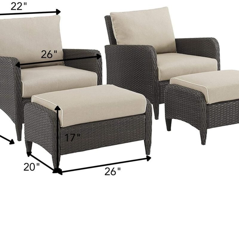 DEVOKO 4-Piece Wicker Rattan Patio Bistro Set: All-Weather Comfort - Image 2