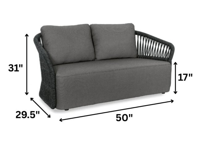 4-Piece Outdoor Braid & Rope Sofa Set (Grey) - Image 2