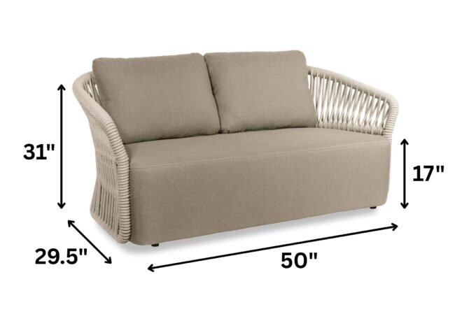 4-Piece Outdoor Braid & Rope Sofa Set (Beige & Dark Cream) - Image 2