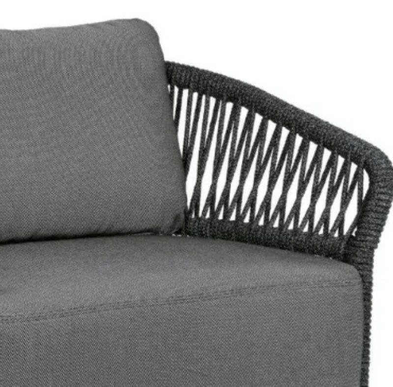 4-Piece Outdoor Braid & Rope Sofa Set (Grey) - Image 4