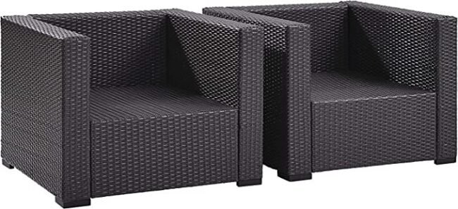DEVOKO Outdoor Patio Sofa Set With Cushions (Dark Brown & Beige) - Image 6