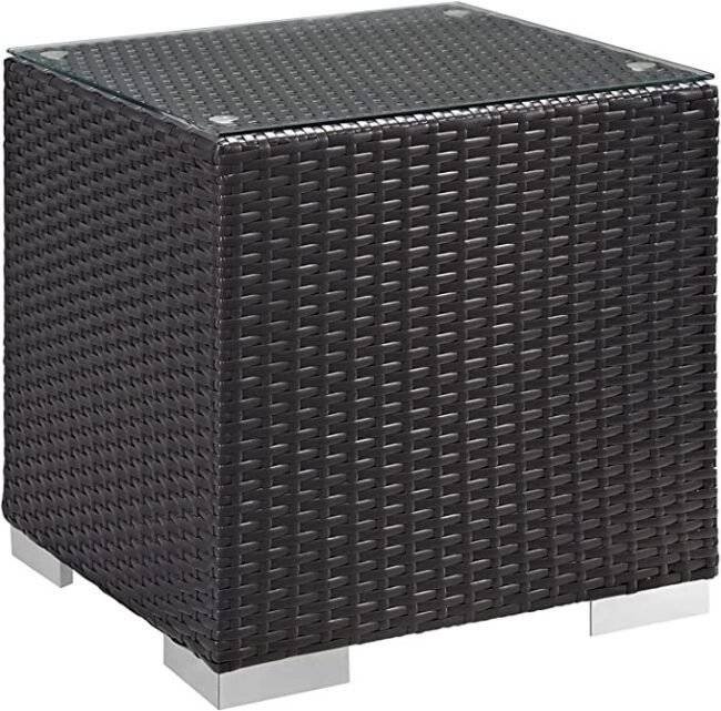 DEVOKO 5-Piece Outdoor Rattan Sofa Set (Dark Brown & Orange) - Image 5