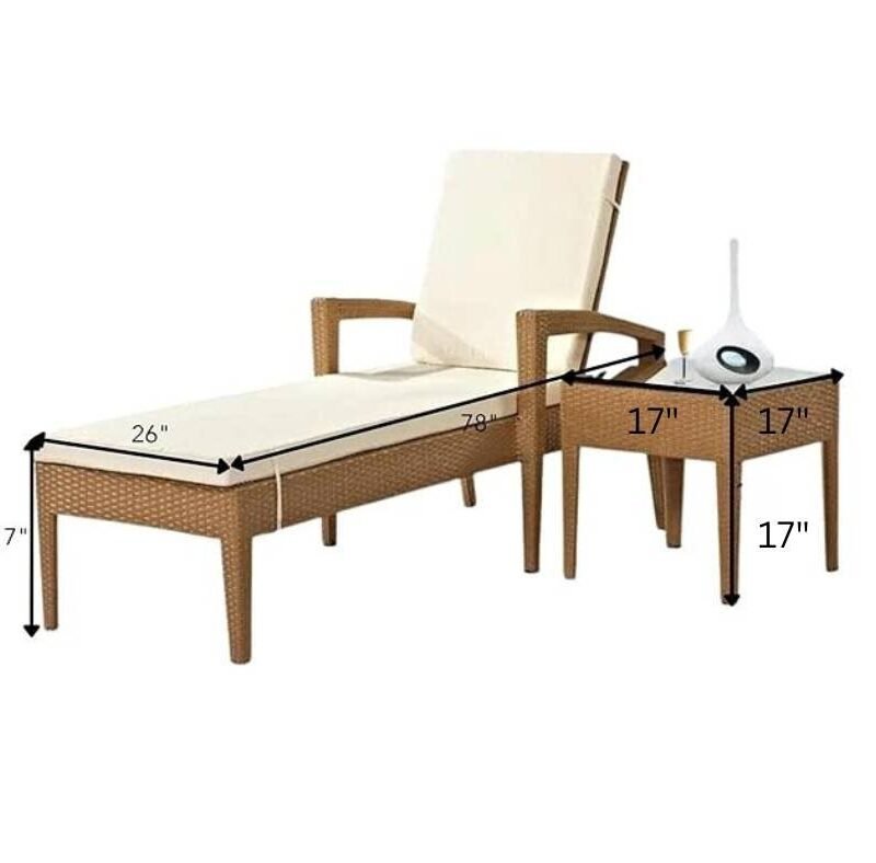DEVOKO Double Chaise Lounge (Beige/Off White) - Image 2