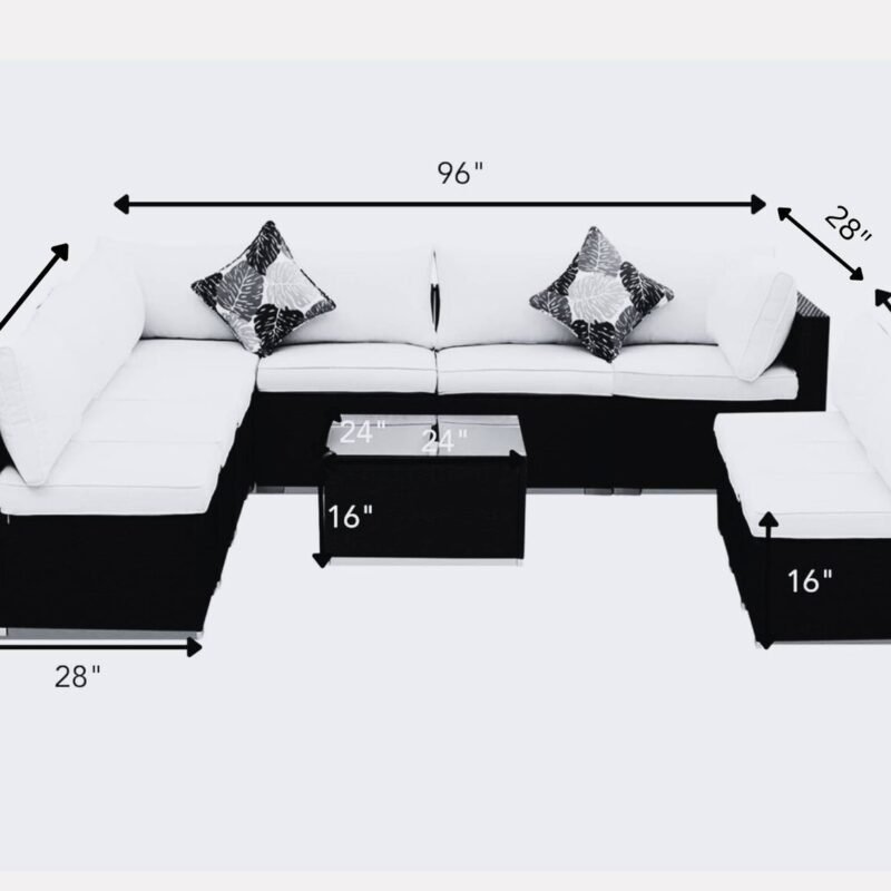 Garden Conversation Sofa Set (Black/Orange) - Image 2