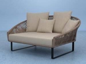 DEVOKO Outdoor Rope Daybed Set (Beige/Cream)