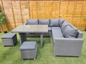 DEVOKO 5-Piece Outdoor Patio Furniture Set - Grey