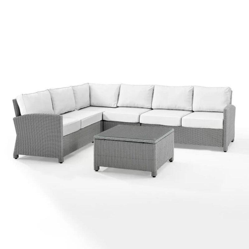 Devoko 3PCS Outdoor Wicker Rattan Furniture Set(Silver & White) - Image 4