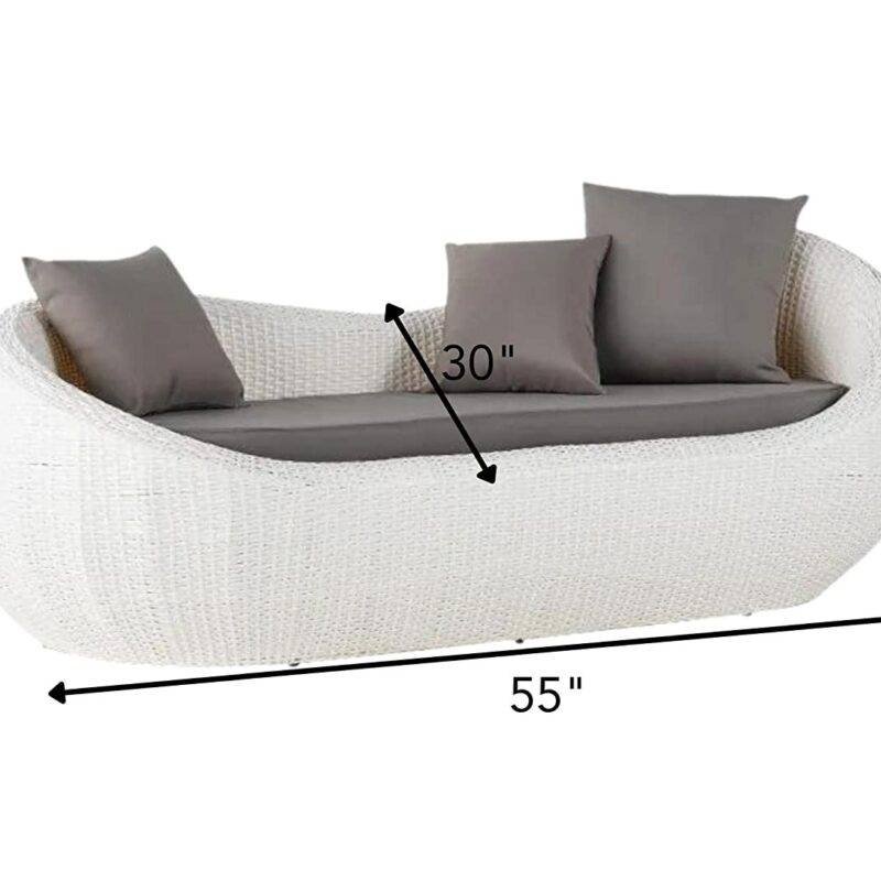 Outdoor Wicker Daybed Set (White/Dark Grey) - Image 2