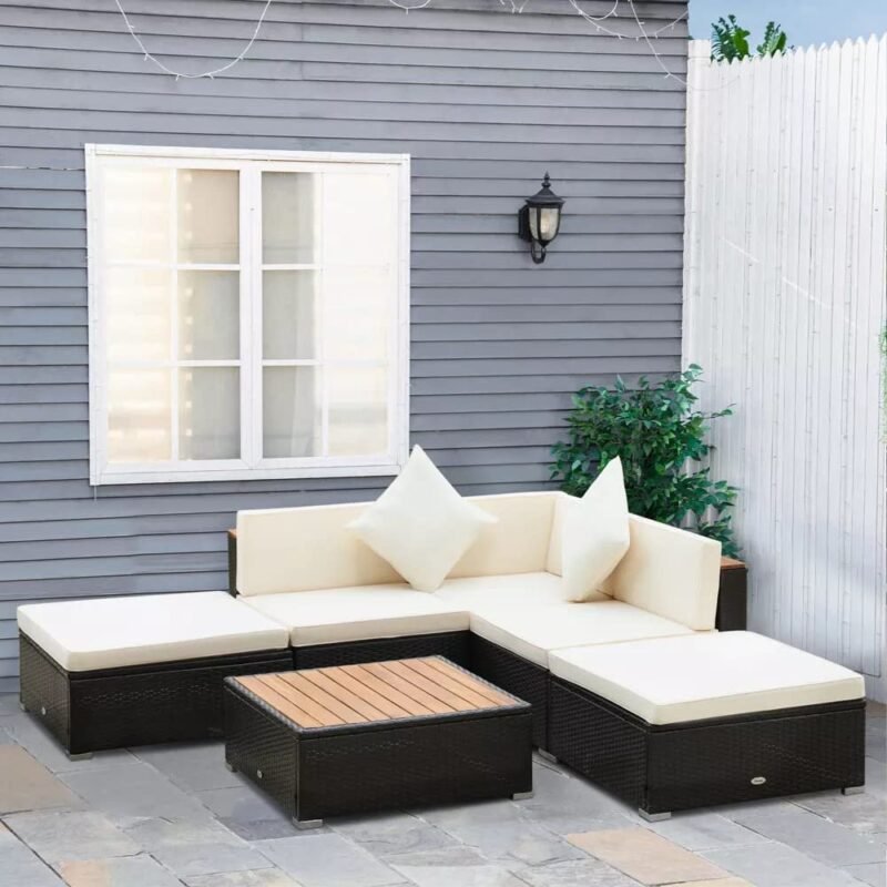 DEVOKO Waterproof Patio Furniture Set (Black/Cream) - Image 3