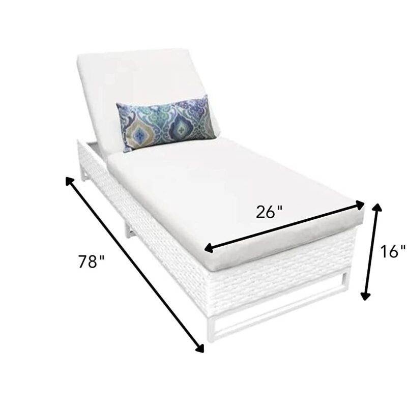 DEVOKO White Wicker Lounger - Image 2