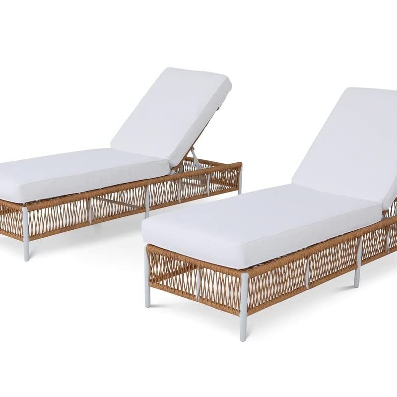 DEVOKO Rope Lounge Chairs Set (Beige/White) - Image 2