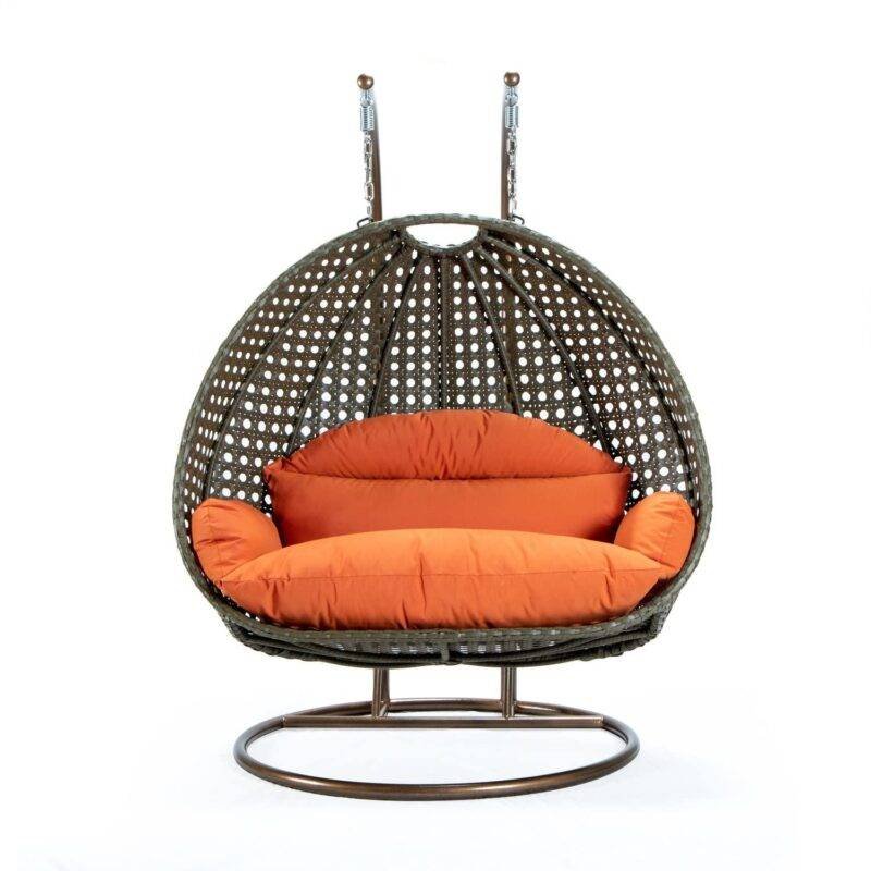 Unique Design Double Seater Swing (Dark Brown/Orange) - Image 3