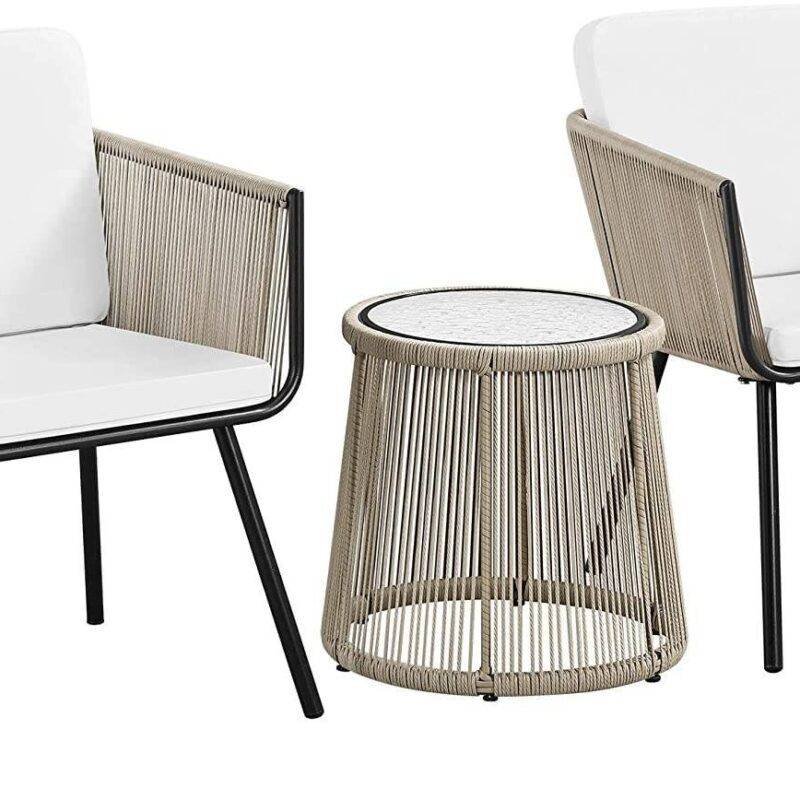 3-Piece Devoko Patio Furniture Set - Beige & White - Image 4