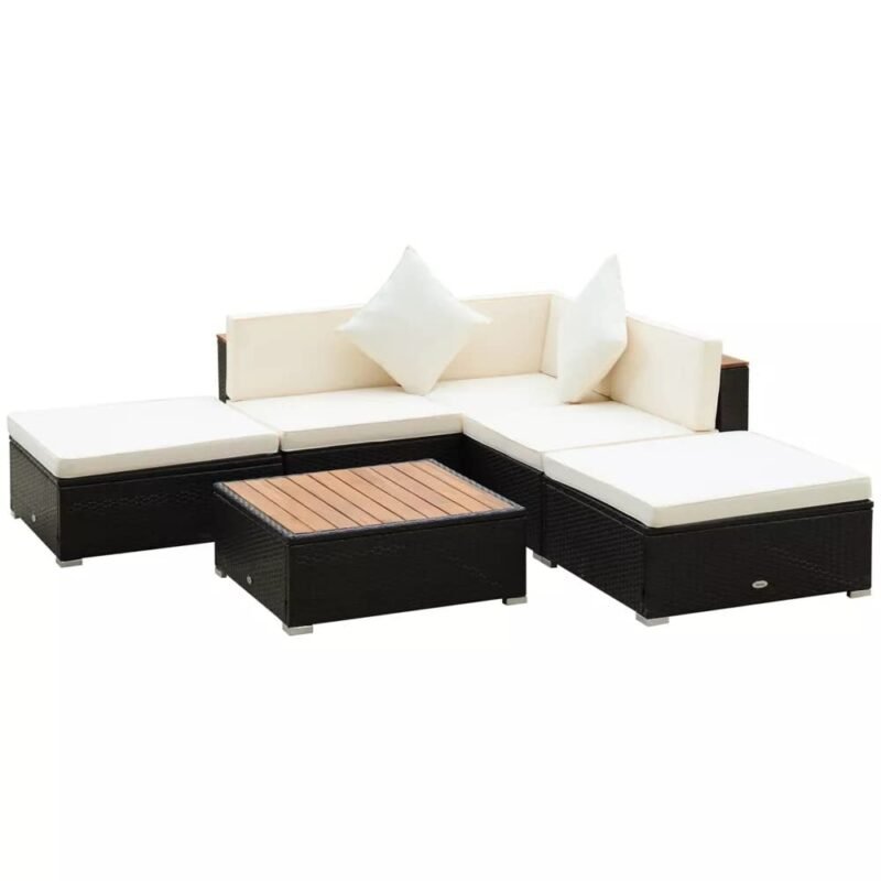 DEVOKO Waterproof Patio Furniture Set (Black/Cream) - Image 5