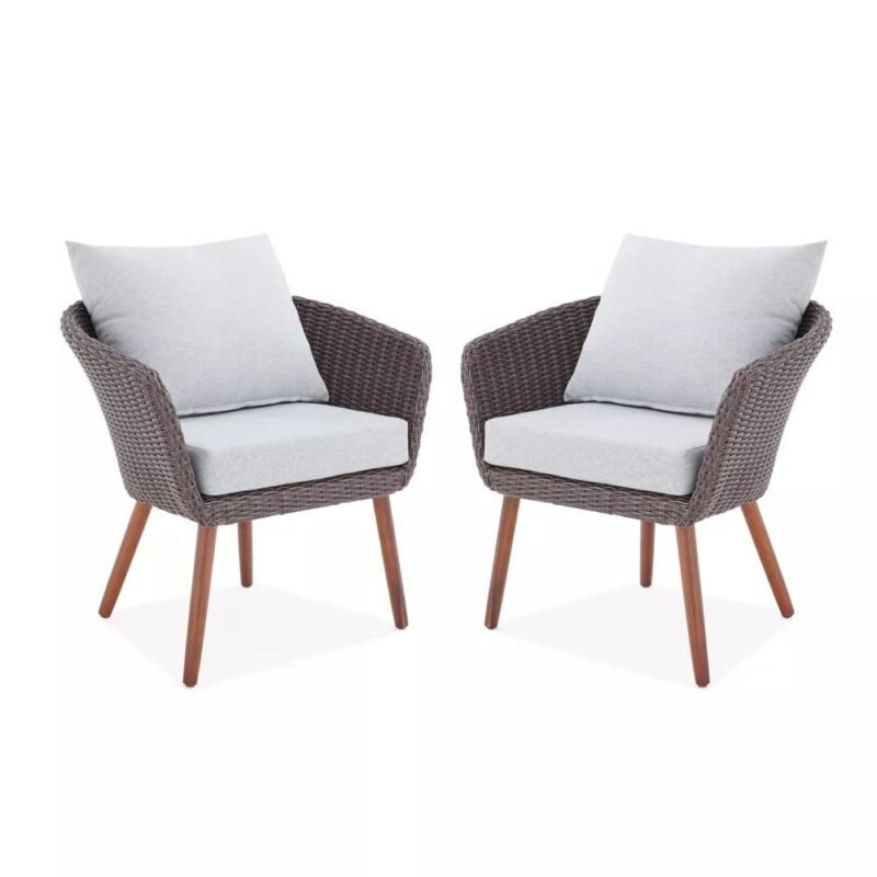 DEVOKO 4 Piece Waterproof Patio Furniture Set (Dark Brown/Grey) - Image 4