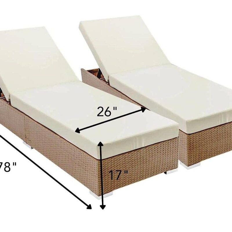 DEVOKO Chaise Lounge Chair (Beige/White) - Image 2