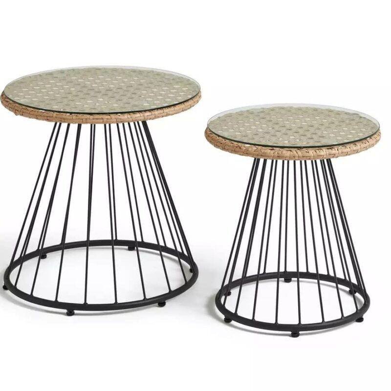Devoko 5-Piece Bistro Set - Cushion - Wicker - Garden/Balcony - Image 3