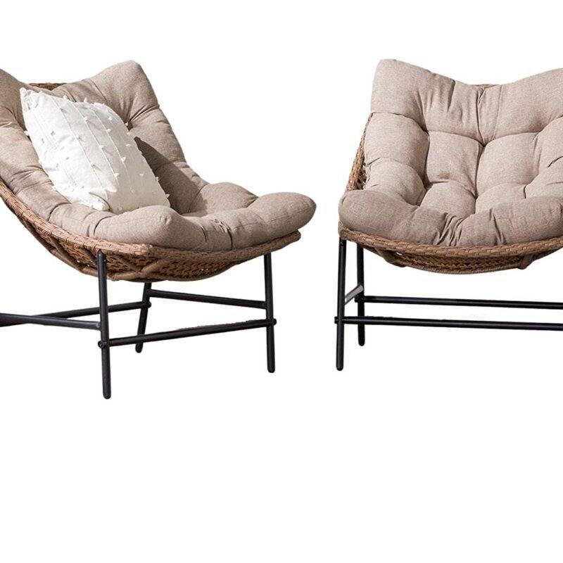Rattan Chairs with Cushions (Beige/Cream) - Image 4