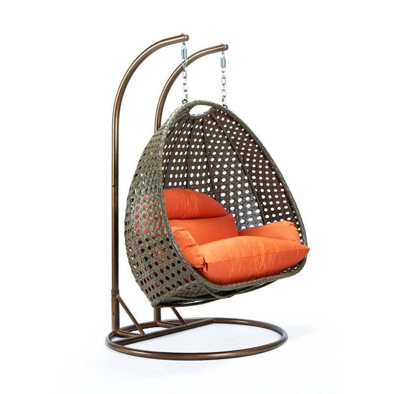 Unique Design Double Seater Swing (Dark Brown/Orange) - Image 4