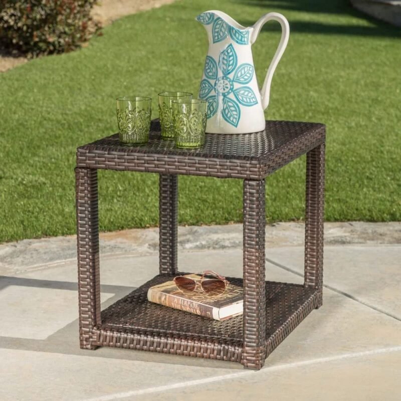 DEVOKO 3-Piece Rattan Patio Furniture Set (Dark Brown) - Image 3