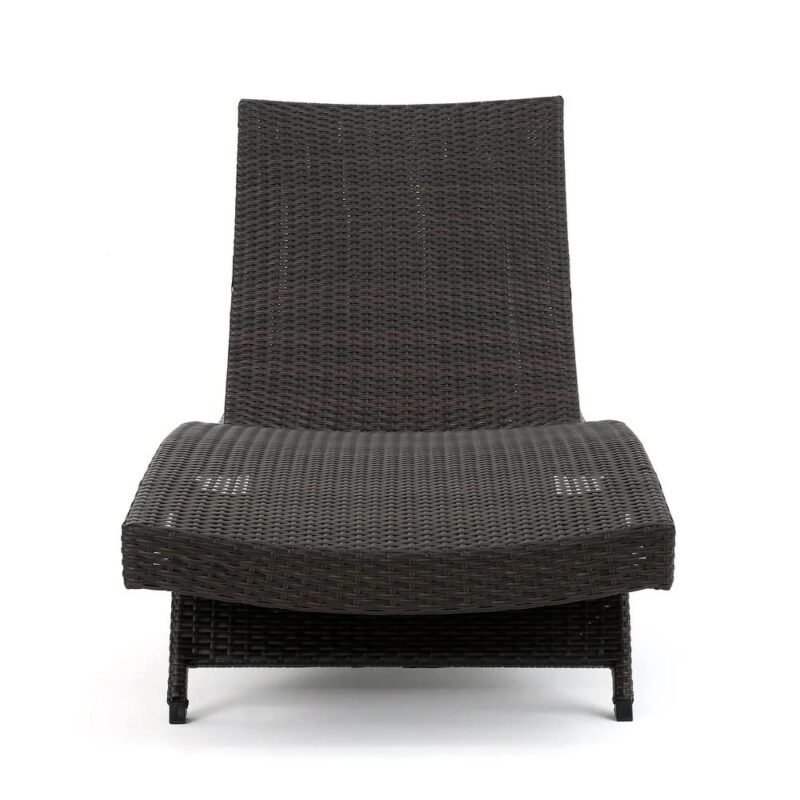 DEVOKO 2-Piece Outdoor Lounge Chair Set with Thick Cushions - Dark Brown Rattan/Cream Cushions - Image 3