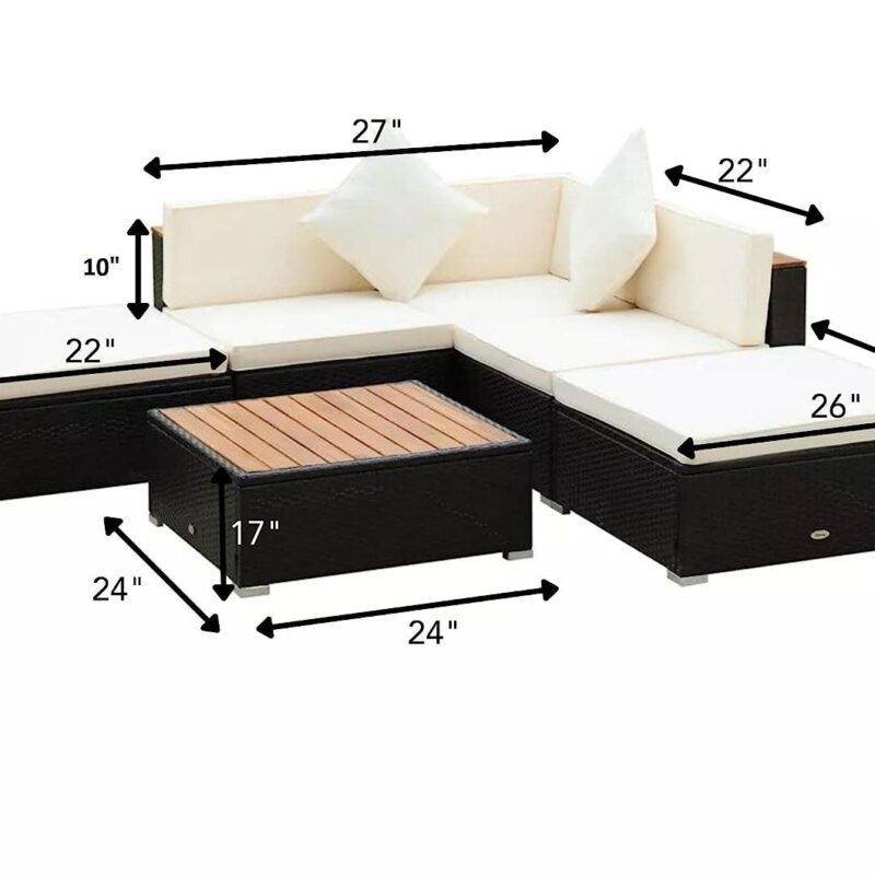 DEVOKO Waterproof Patio Furniture Set (Black/Cream) - Image 2