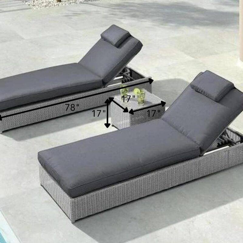 DEVOKO Outdoor Lounge Chairs Set (Silver/Dark Grey) - Image 2