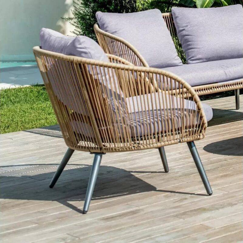 4 Seater Sofa Set (Beige & Grey) - Image 4