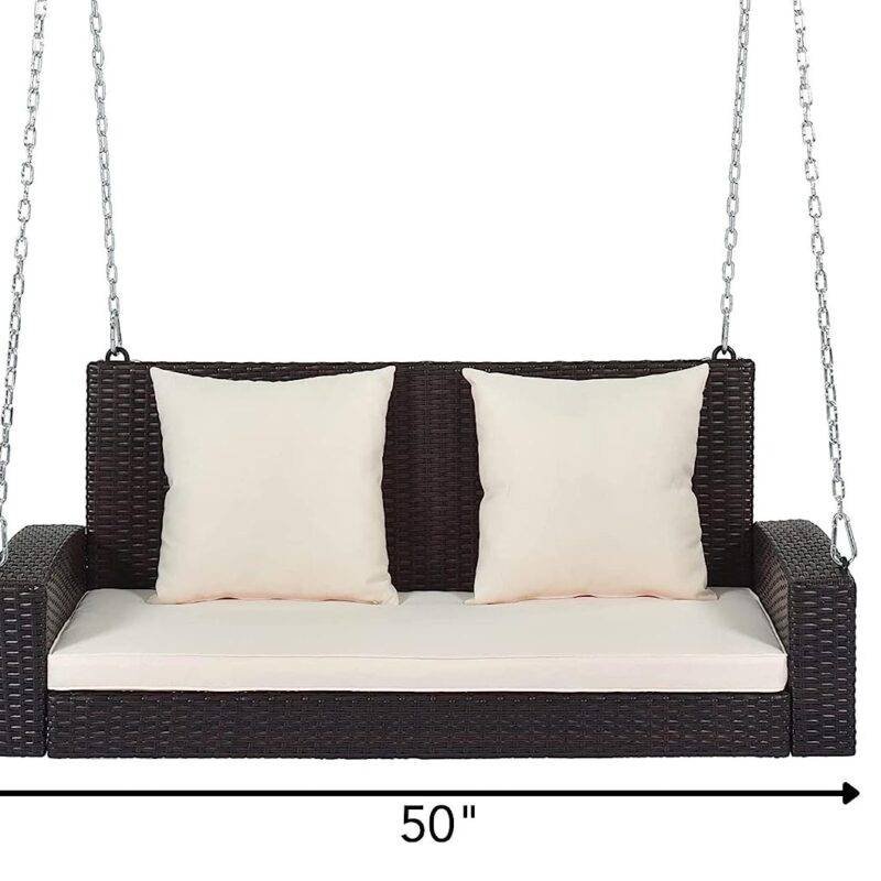 Rattan Wicker Two Seater Sofa Swing - Image 2
