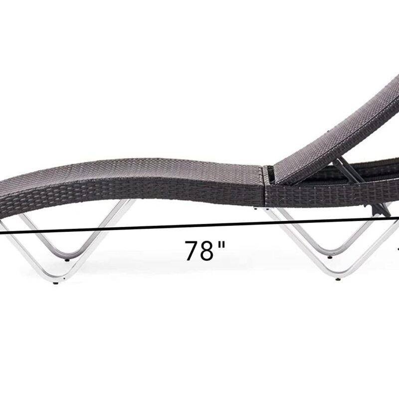 DEVOKO Waterproof Wicker Rattan Sunbed (Dark Brown) - Image 2