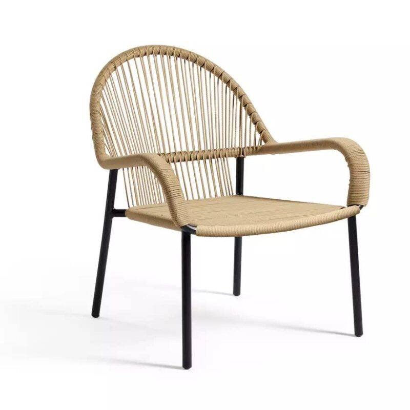 Devoko 2 Seater Rope Chairs - CenterTable - Beige - Outdoor - Image 5