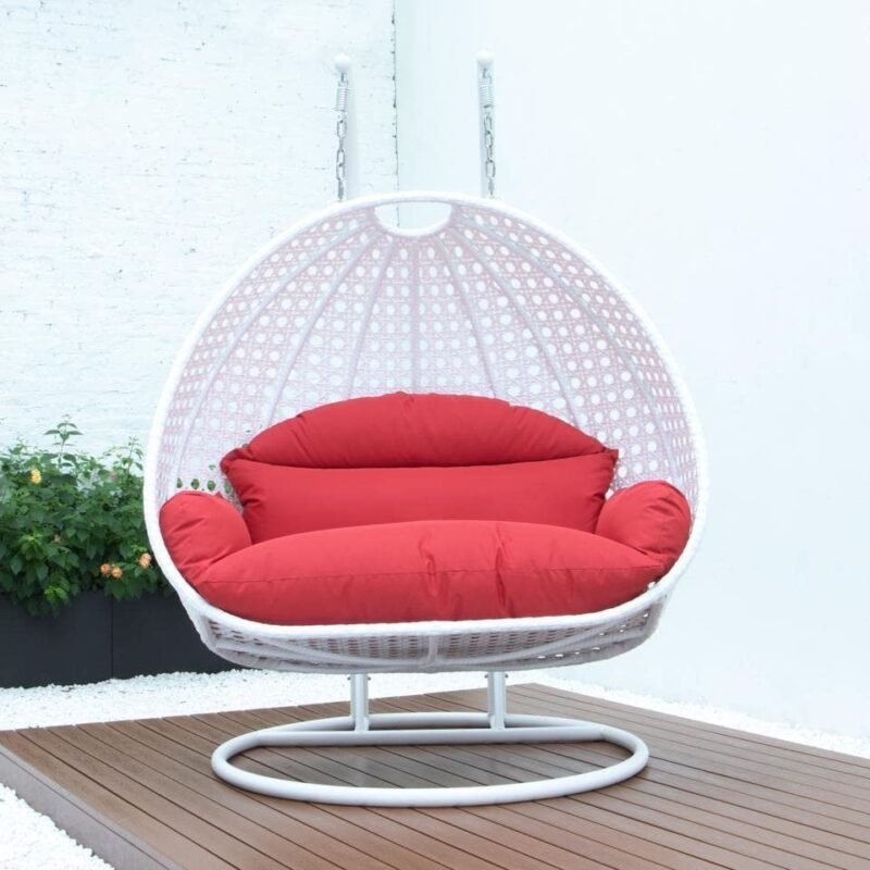 Unique Design Double Seater Swing (White & Red) - Image 5