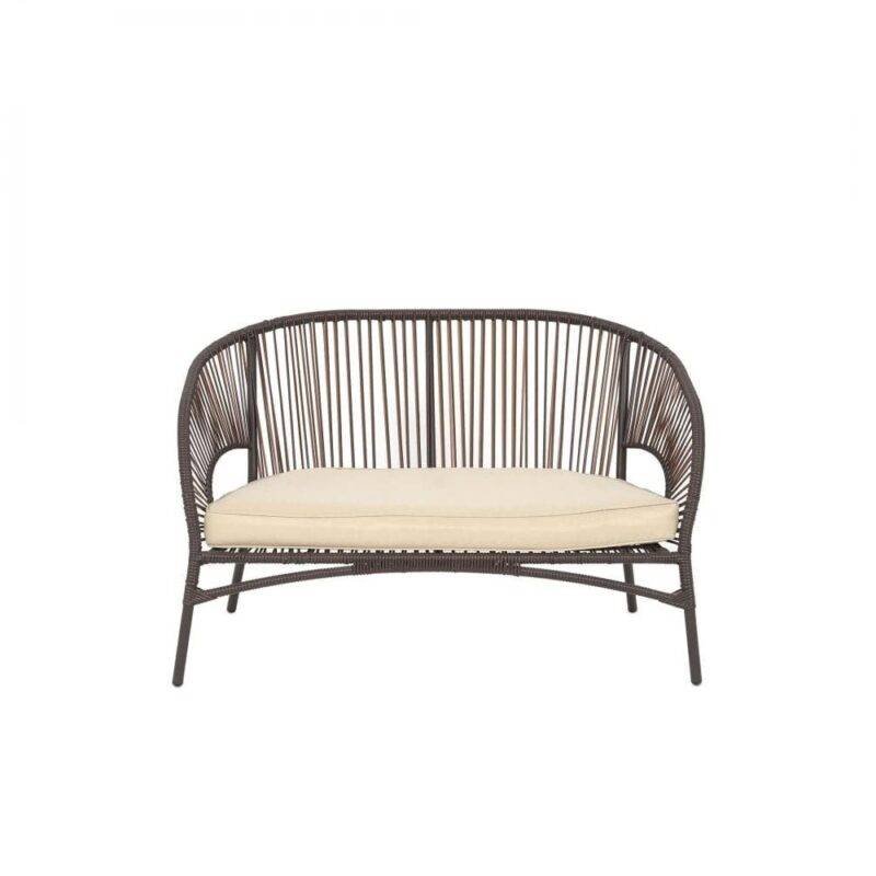 Devoko 4-Piece Wicker Patio Furniture Set with Cushions and Table (Dark Brown) - Image 6