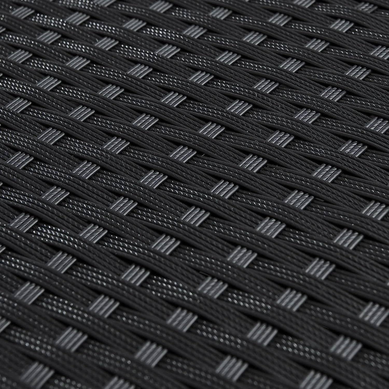 DEVOKO 6-Piece All-Weather Wicker Patio Furniture Set (Black/Grey) - Image 5