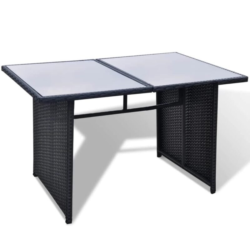 DEVOKO 6PCS L-Shape Patio Dining Set (Black & White) - Image 3