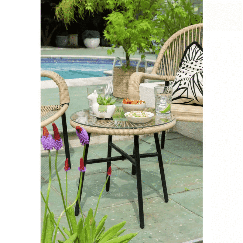 Devoko 2 Seater Rope Chairs - CenterTable - Beige - Outdoor - Image 6