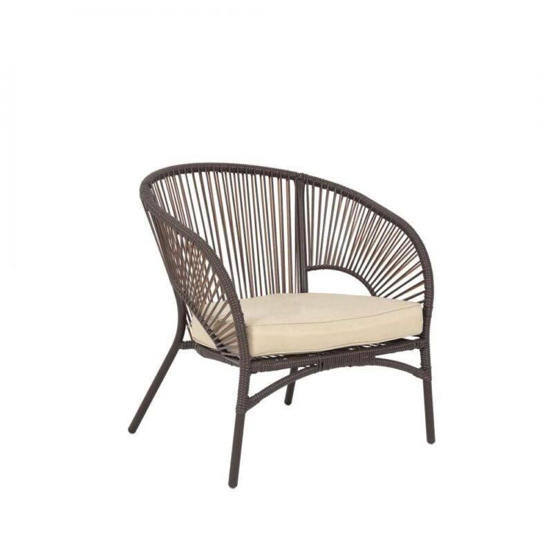 Devoko 4-Piece Wicker Patio Furniture Set with Cushions and Table (Dark Brown) - Image 2