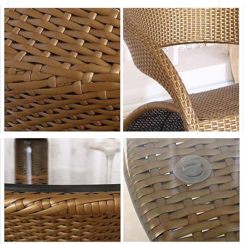 DEVOKO 3-Piece Rattan Patio Furniture Set(Golden) - Image 6