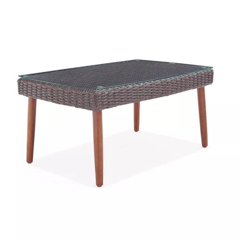 DEVOKO 4 Piece Waterproof Patio Furniture Set (Dark Brown/Grey) - Image 6